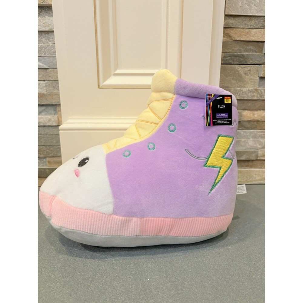 Brother Sister Design Studio Plush Shoe Purple Yellow Lightning
